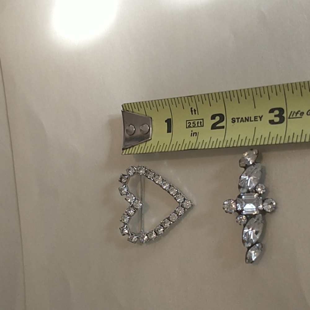 2 Silver Rhinestone Pins! - Picture 2 of 5